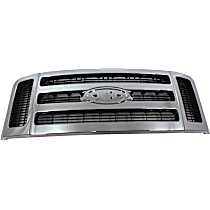 Grille, Chrome Shell with Textured Gray Insert