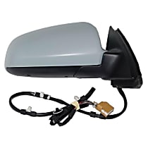 AU14ER Passenger Side Mirror, Manual Folding, Heated, Paintable, Without Auto-Dimming, Without Blind Spot Feature, In-glass and In-housing Signal Light, With Memory
