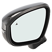 Driver Side Mirror, Power Adjust, Heated, Manual Folding, Paintable, In-housing Signal Light, No Memory, No Puddle Light, No Auto-Dimming, With Blind Spot Glass