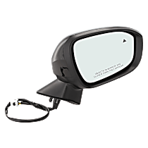 Passenger Side Mirror, Power Adjust, Heated, Manual Folding, Paintable, In-housing Signal Light, No Memory, No Puddle Light, No Auto-Dimming, With Blind Spot Glass