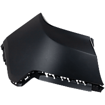 Rear, Driver Side Bumper End, For Models Without Side Object Sensor, Primed, Plastic, CAPA Certified - Rear, Driver Side