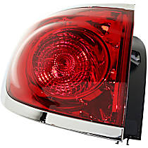 Driver Side, Outer Halogen Tail Light, With bulb(s), Mounted On Body, OE Replacement, CAPA Certified