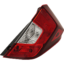 Passenger Side, Outer Tail Light, with Bulb, Halogen, Clear and Red Lens, 4 Cyl., 1.5L Engine, CAPA CERTIFIED