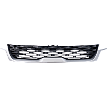 Grille Cover Textured Dark Gray Shell with Chrome Insert CAPA Certified
