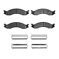 Front OE Replacement Brake Pad Set, Single or Dual Rear Wheels; 3 in. Rear Shoes; 3-1/2 in. Rear Shoes; 5-3/4 in. Tall Drums; 6-7/8 in. Tall Drums