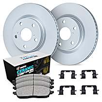 WDTH1-58000 Front Brake Disc and Pad Kit, Plain Surface Ceramic R1 GEO-Carbon Rotors with European Ceramic Pads Series