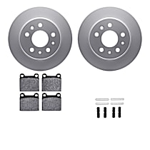 WDTH1-63001 Rear Brake Disc and Pad Kit, Plain Surface Ceramic R1 GEO-Carbon Rotors with European Ceramic Pads Series