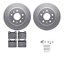 WDTH1-63002 Rear Brake Disc and Pad Kit, Plain Surface Ceramic R1 GEO-Carbon Rotors with European Ceramic Pads Series