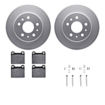 WDTH1-63003 Rear Brake Disc and Pad Kit, Plain Surface Ceramic R1 GEO-Carbon Rotors with European Ceramic Pads Series
