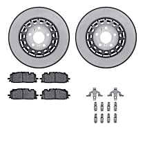 WDTH1-73050 Front Brake Disc and Pad Kit, Plain Surface Ceramic R1 GEO-Carbon Rotors with European Ceramic Pads Series