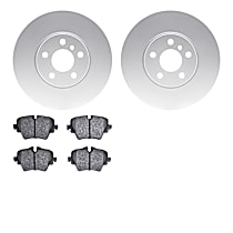 Front Brake Disc and Pad Kit, Plain Surface Ceramic R1 GEO-Carbon Rotors with European Ceramic Pads Series