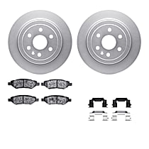 WDWH1-46034 Rear Brake Disc and Pad Kit, Plain Surface Ceramic R1 GEO-Carbon Rotors with Ceramic Pads Series