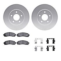 Front Brake Disc and Pad Kit, Plain Surface, Ceramic, Red Line, 3.5L 6Cyl, R1 GEO-Carbon Rotors with Ceramic Pads Series