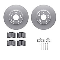 Front Brake Disc and Pad Kit, Plain Surface, Ceramic, Solid Rear Rotors, 5.0L 8Cyl, R1 GEO-Carbon Rotors with Ceramic Pads Series