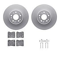 WDWH1-63014 Front Brake Disc and Pad Kit, Plain Surface Ceramic R1 GEO-Carbon Rotors with Ceramic Pads Series