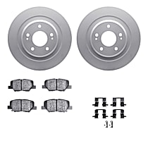 Rear Brake Disc and Pad Kit, Plain Surface, Ceramic, 2.0L 4Cyl, R1 GEO-Carbon Rotors with Ceramic Pads Series