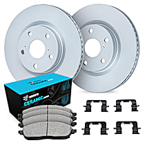 Rear Brake Disc and Pad Kit, Plain Surface, Ceramic, R1 GEO-Carbon Rotors with Ceramic Pads Series