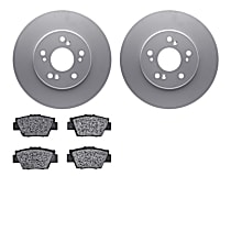 WDWN1-58001 Rear Brake Disc and Pad Kit, Plain Surface Ceramic R1 GEO-Carbon Rotors with Ceramic Pads Series
