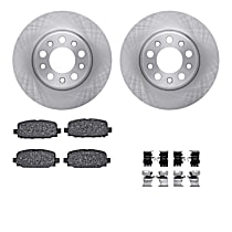 Rear Brake Disc and Pad Kit, Plain Surface, Ceramic, Limited, 2.4L 4Cyl, R1 eLINE Silver Rotors with Ceramic Pads Series