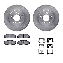 WFWH1-58004 Front Brake Disc and Pad Kit, Plain Surface Ceramic R1 eLINE Silver Rotors with Ceramic Pads Series