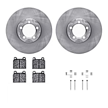 WFWH1-63008 Front Brake Disc and Pad Kit, Plain Surface Ceramic R1 eLINE Silver Rotors with Ceramic Pads Series