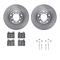 WFWH1-63009 Front Brake Disc and Pad Kit, Plain Surface Ceramic R1 eLINE Silver Rotors with Ceramic Pads Series