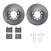WFWH1-63011 Front Brake Disc and Pad Kit, Plain Surface Ceramic R1 eLINE Silver Rotors with Ceramic Pads Series