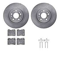 WFWH1-63047 Front Brake Disc and Pad Kit, Plain Surface Ceramic R1 eLINE Silver Rotors with Ceramic Pads Series
