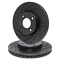 Rear Brake Disc, Cross-drilled and Slotted, Base, 2.0L 4Cyl, eLINE Black Series