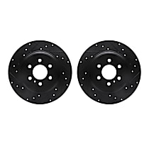 Rear Brake Disc, Cross-drilled and Slotted, 4.6L 8Cyl, eLINE Black Series
