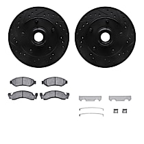 WHVH1-54005 Front Brake Disc and Pad Kit, Cross-drilled and Slotted  R1 eLINE Black Rotors with Performance Off-Road/Tow Pads Series