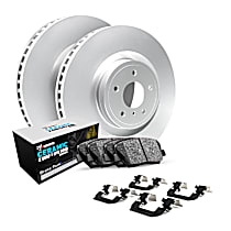 WJTH1-73025 Front Brake Disc and Pad Kit, Plain Surface Ceramic R1 GEO-Carbon Rotors with European Ceramic Pads Series