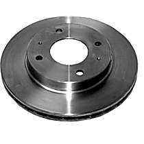 Front, Driver or Passenger Side Brake Disc, Plain Surface, Vented, 4 Lugs, 256.54 mm,, R-Line Series