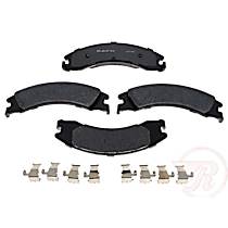 Premium R-Line Series Semi-Metallic Brake Pads With Layered Shims and Hardware