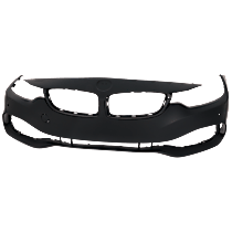 Front Primed Bumper Cover, For Models with Side View Camera and Park Distance Control Sensor Holes and without M Sport Package, Park Assist System and Headlight Washer Holes