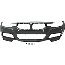Front Primed Bumper Cover, For Models With M Sport Package, Park Distance Control Holes and Reflector Holes, Without Headlight Washer Holes, Park Assist Holes and Surround View Camera Holes
