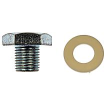 AutoGrade Series Oil Drain Plug - Silver, Carbon Steel, Direct Fit, Sold Individually
