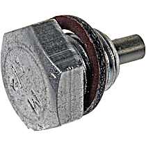 090-043CD AutoGrade Series Oil Drain Plug - Silver, Carbon Steel, Magnetic, Direct Fit, Sold Individually