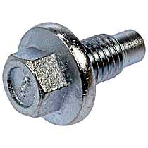 AutoGrade Series Oil Drain Plug - Silver, Steel, Pilot point, Direct Fit, Sold Individually