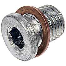 AutoGrade Series Oil Drain Plug - Silver, Carbon Steel, Pilot point, Direct Fit, Sold Individually