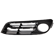 Front, Driver Side Fog Light Trim, Textured Black, Side Bumper Grille, Base Model, For Models With Luxury and Modern Line, Without M Package