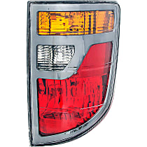 1611369 Passenger Side Halogen Tail Light, Without bulb(s), Amber, Clear & Red Lens