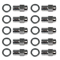 611-108 AutoGrade Series Lug Nut - Chrome, Steel, Mag Nut, M12-1.50 Direct Fit, Set of 10