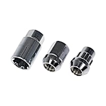 AutoGrade Series Lug Nut - Chrome, Carbon Steel, Acorn, 1/2 -20 Direct Fit, Set