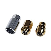 AutoGrade Series Lug Nut - Gold Chrome, Carbon Steel, Acorn, 1/2 -20 Direct Fit, Set