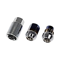 AutoGrade Series Lug Nut - Blue chrome, Carbon Steel, Acorn, 1/2 -20 Direct Fit, Set