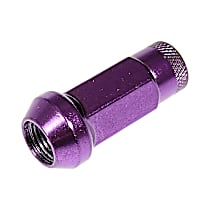 AutoGrade Series Lug Nut - Purple, Carbon Steel, Open End Duplex Acorn, 1/2 -20 Direct Fit, Set