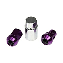 713-375J AutoGrade Series Lug Nut - Purple Chrome, Carbon Steel, Acorn, M12-1.50 Direct Fit, Set