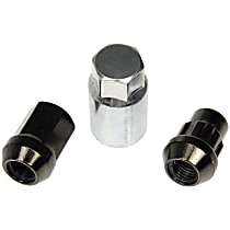 713-375Z AutoGrade Series Lug Nut - Black Chrome, Carbon Steel, Acorn, M12-1.50 Direct Fit, Set of 16