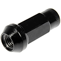 713-385A AutoGrade Series Lug Nut - Black Chrome, Carbon Steel, Bulge Seat Open End, M12-1.50 Direct Fit, Set of 20